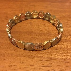 Gold, Silver, and Rose Gold Tone Bracelet